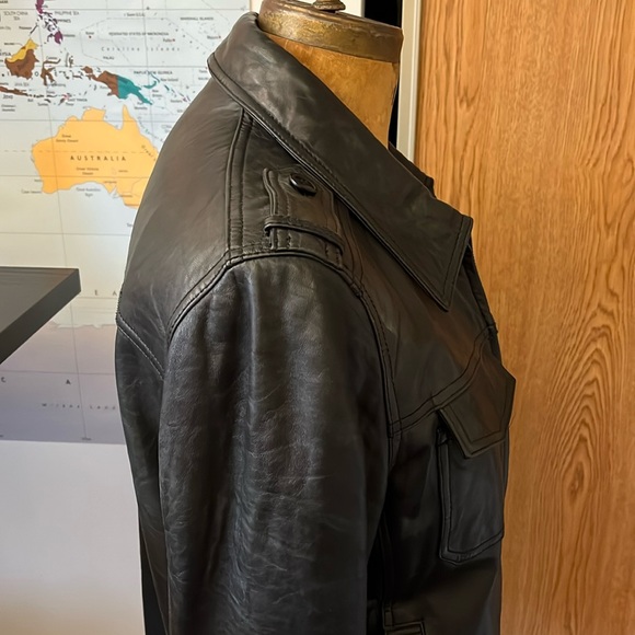 Rare Levi's Black Leather jacket - Small-Medium - - Picture 4 of 5